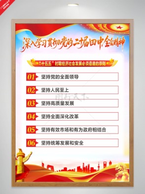大氣簡約十五五原則二十屆四中全會宣傳海報